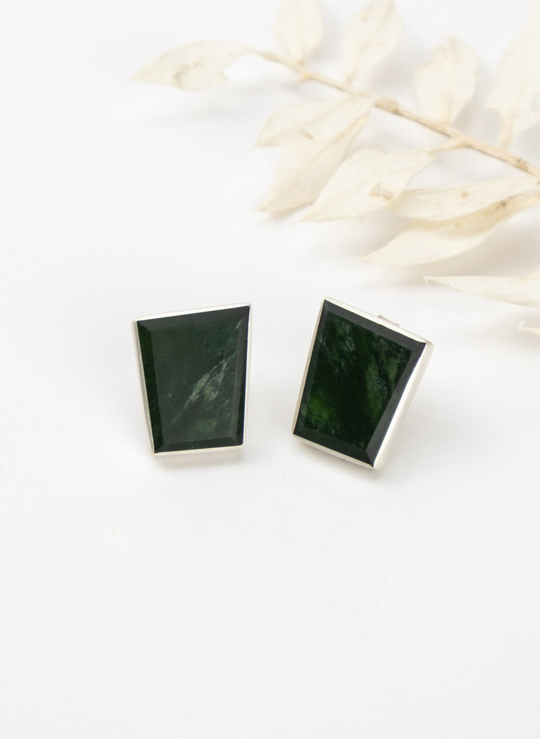 Geometric Pounamu Box Studs