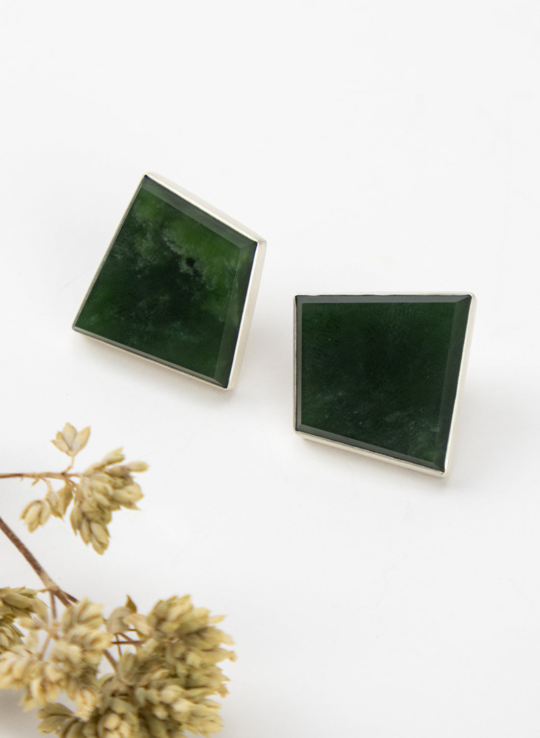 Geometric Pounamu Box Studs