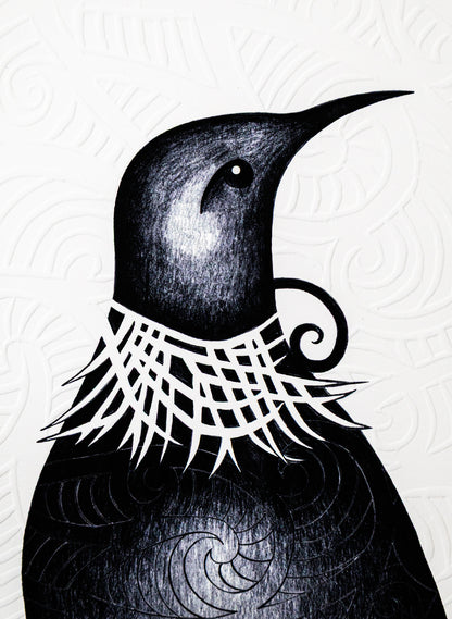 Song Of The Tūī - Embossed Giclée Print