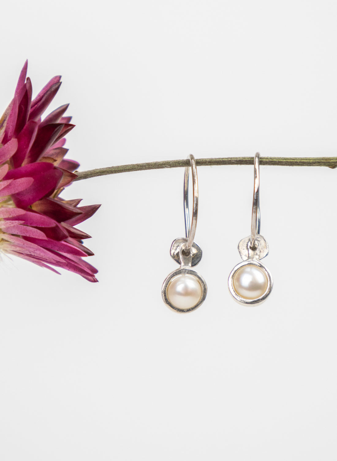 Classic Pearl Charm Hoop Earrings