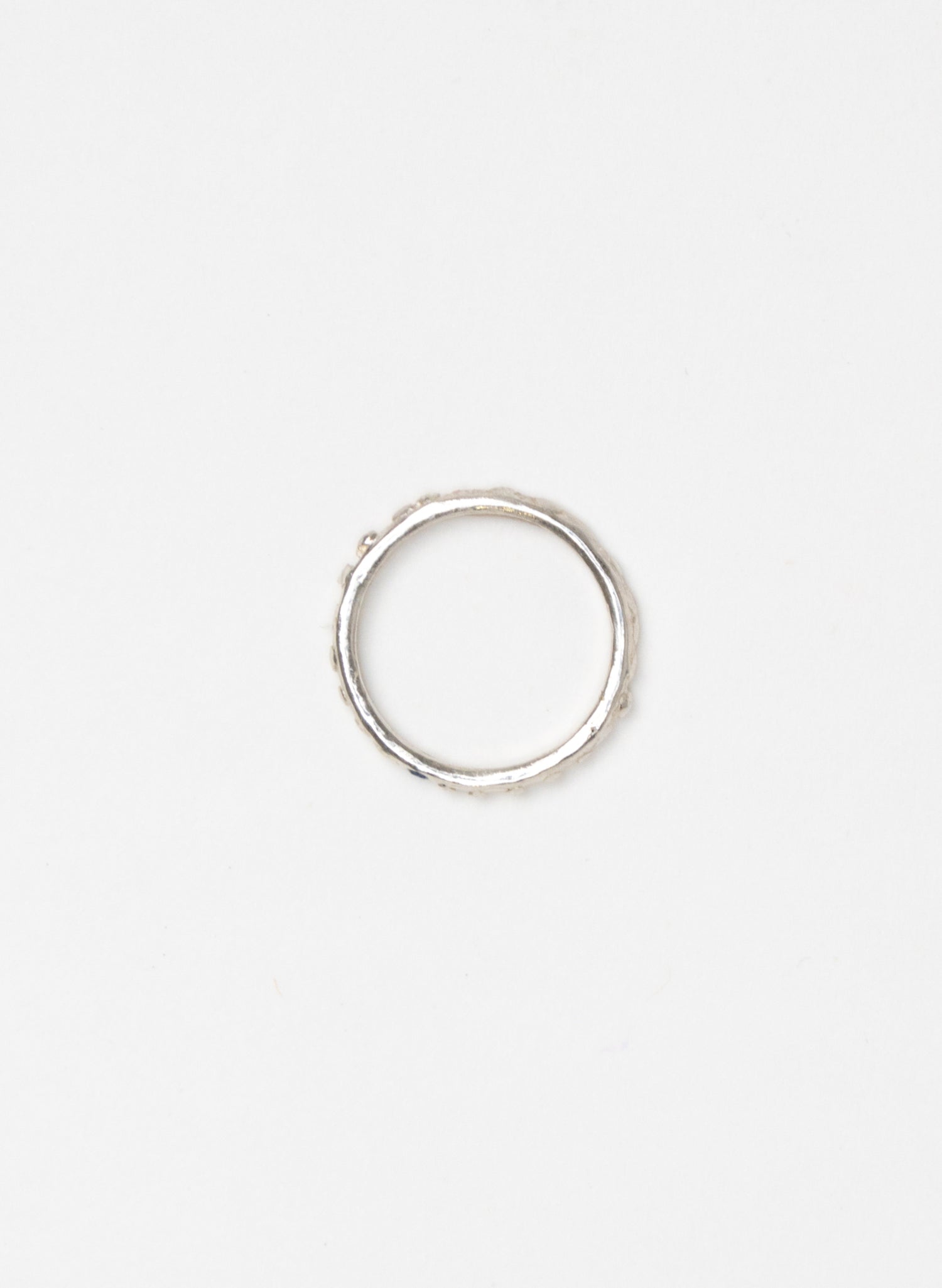 Fluid Silver Stacking Ring + Sapphire