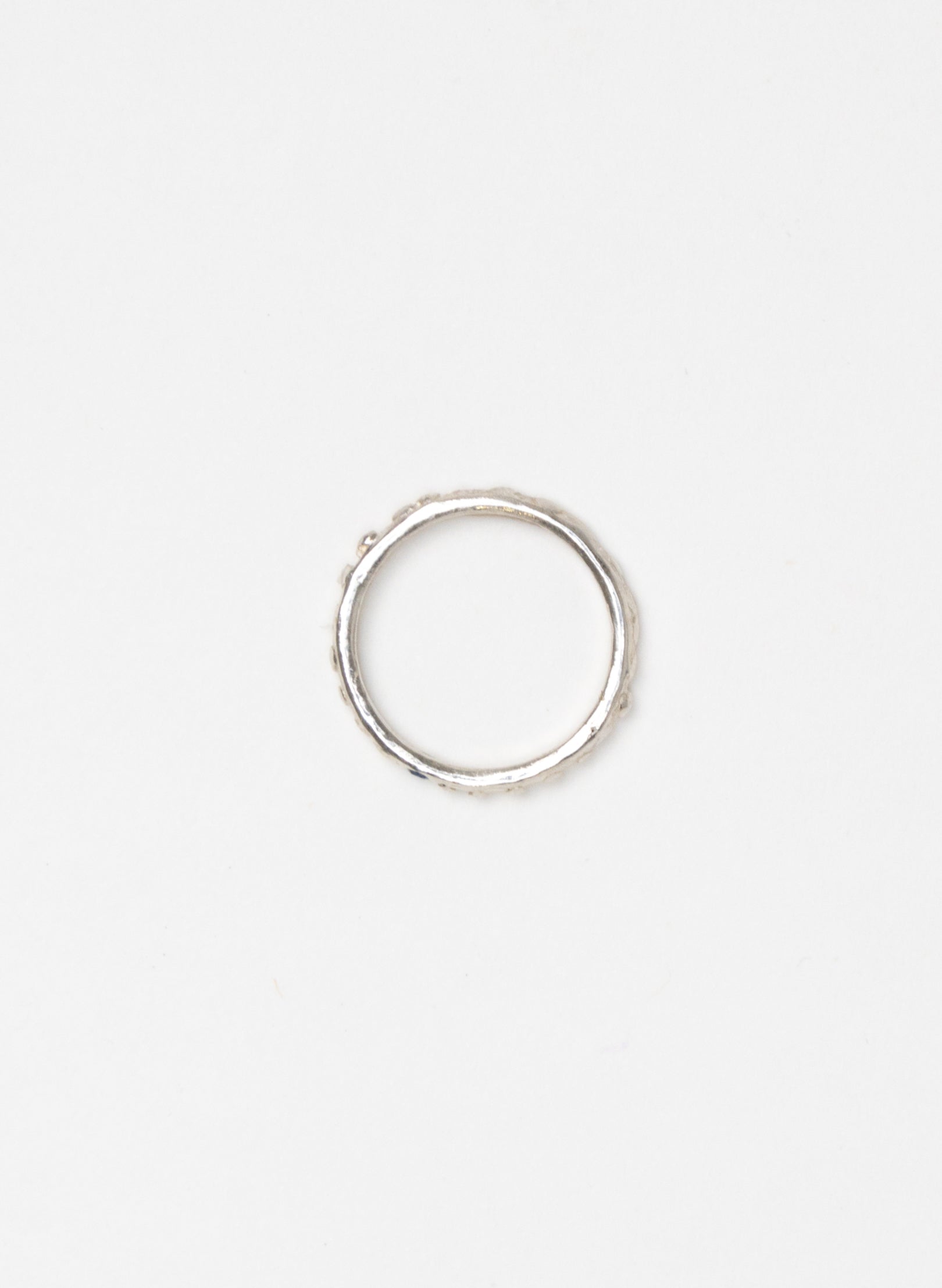 Fluid Silver Stacking Ring + Sapphire