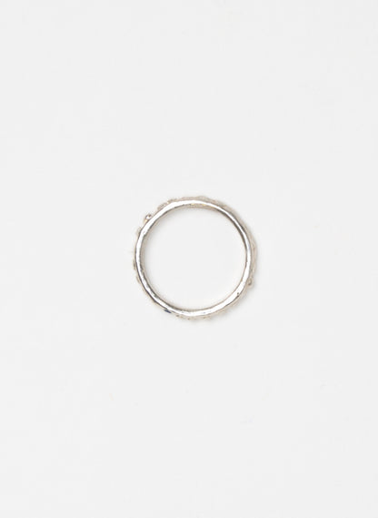 Fluid Silver Stacking Ring + Sapphire