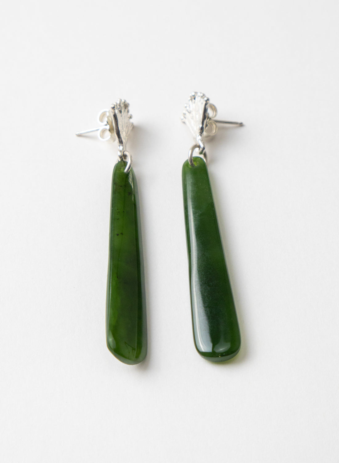 Pohutukawa Flower and Pounamu Earrings