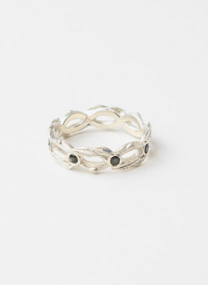 Interwoven Ring Band with Tourmaline