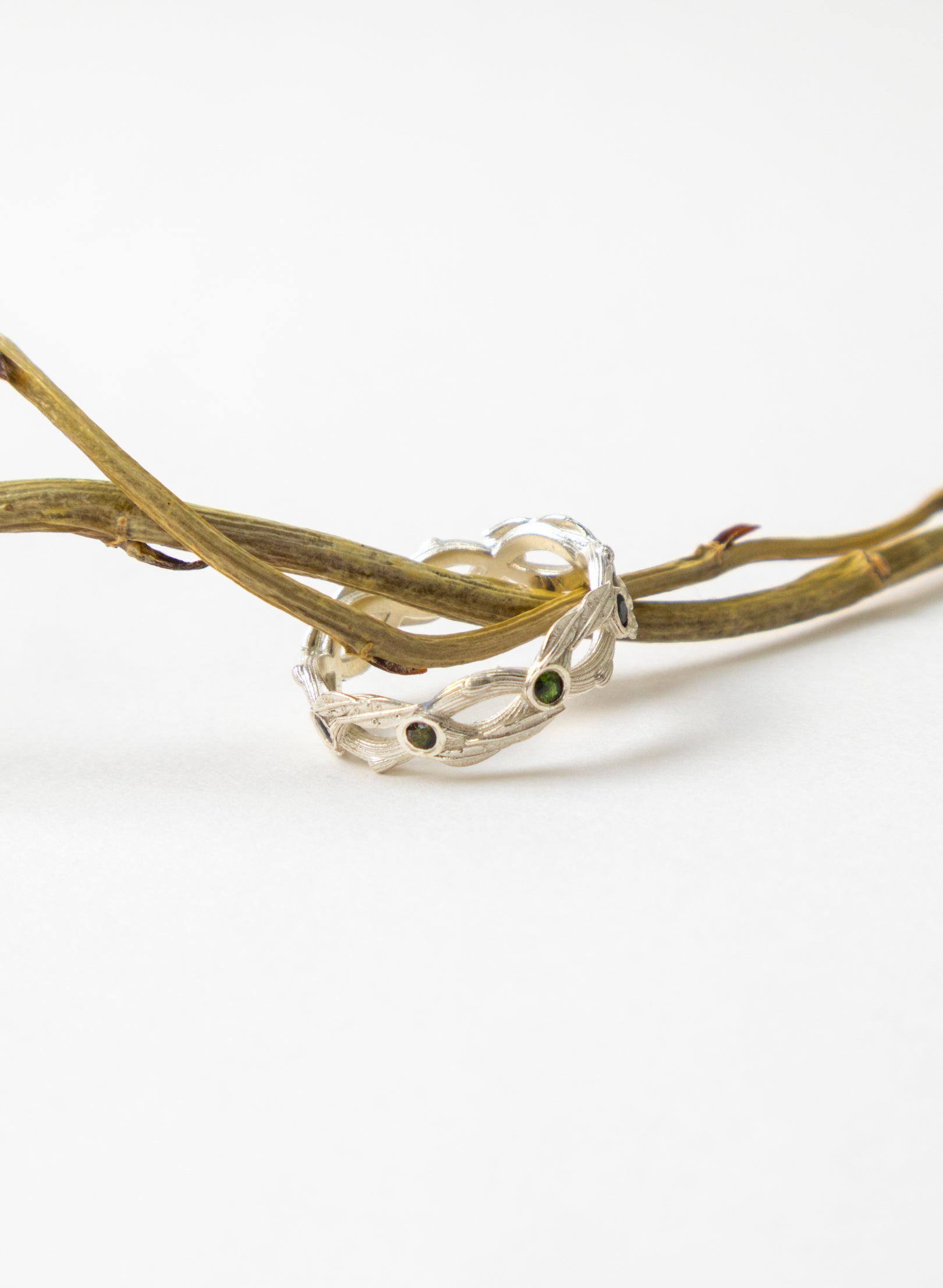 Interwoven Ring Band with Tourmaline