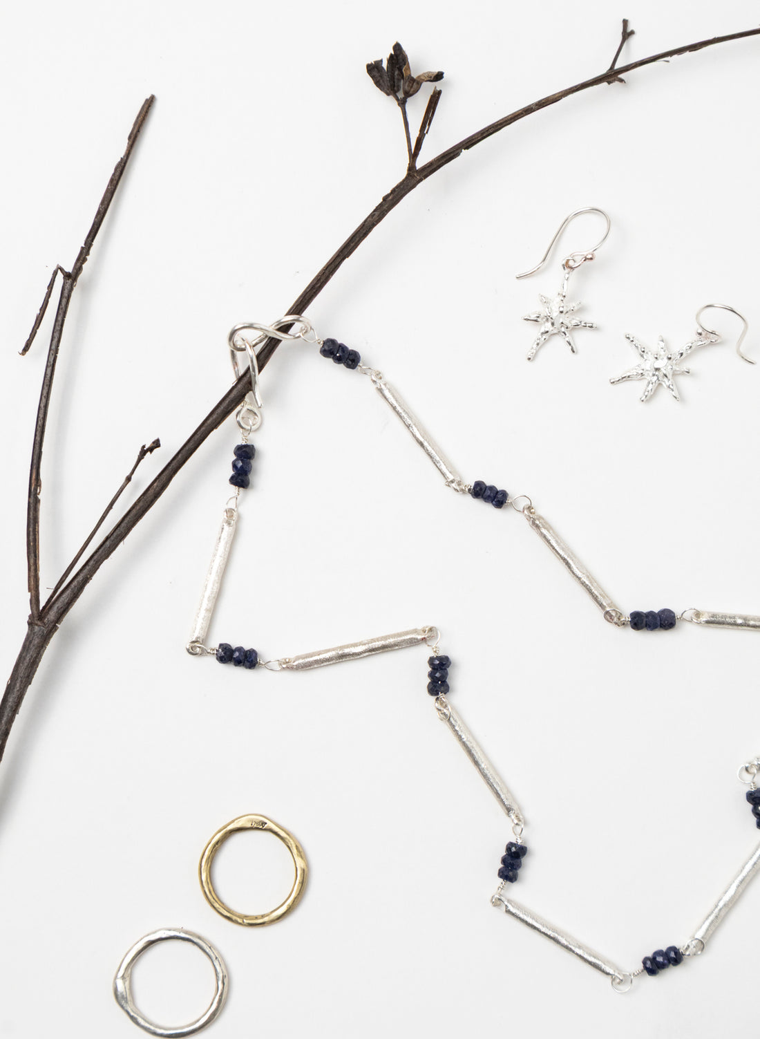 Sapphire Line Chain Necklace