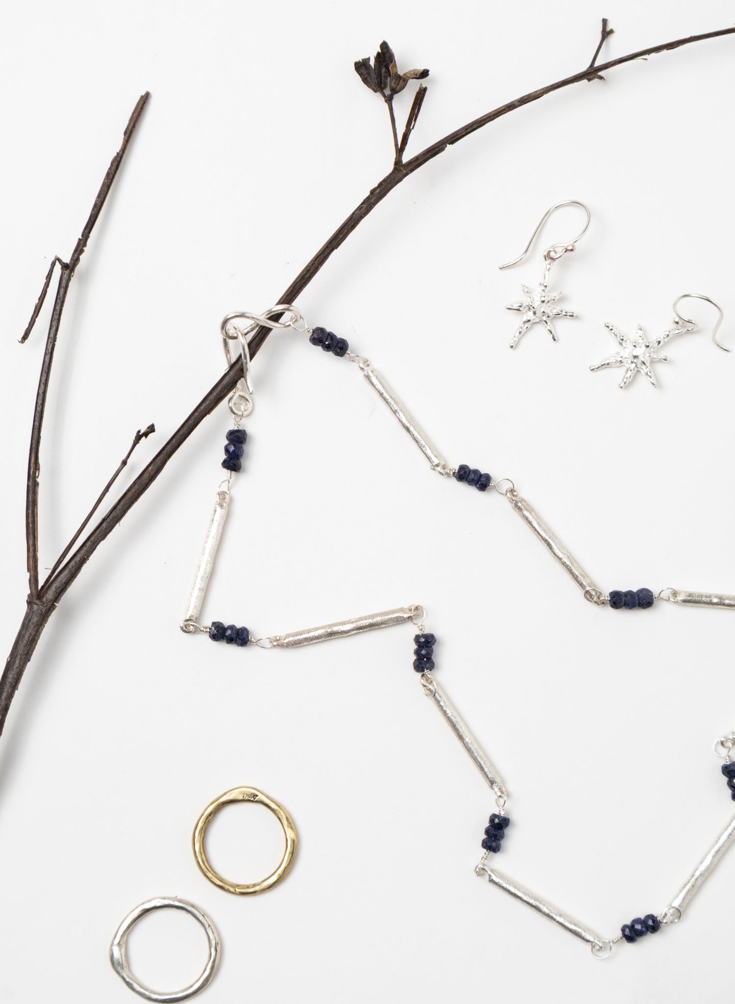 Sapphire Line Chain Necklace