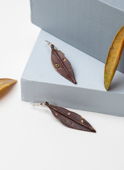 Pōhutukawa Leaf Pendant Earrings