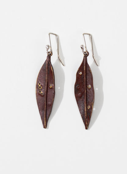 Pōhutukawa Leaf Pendant Earrings