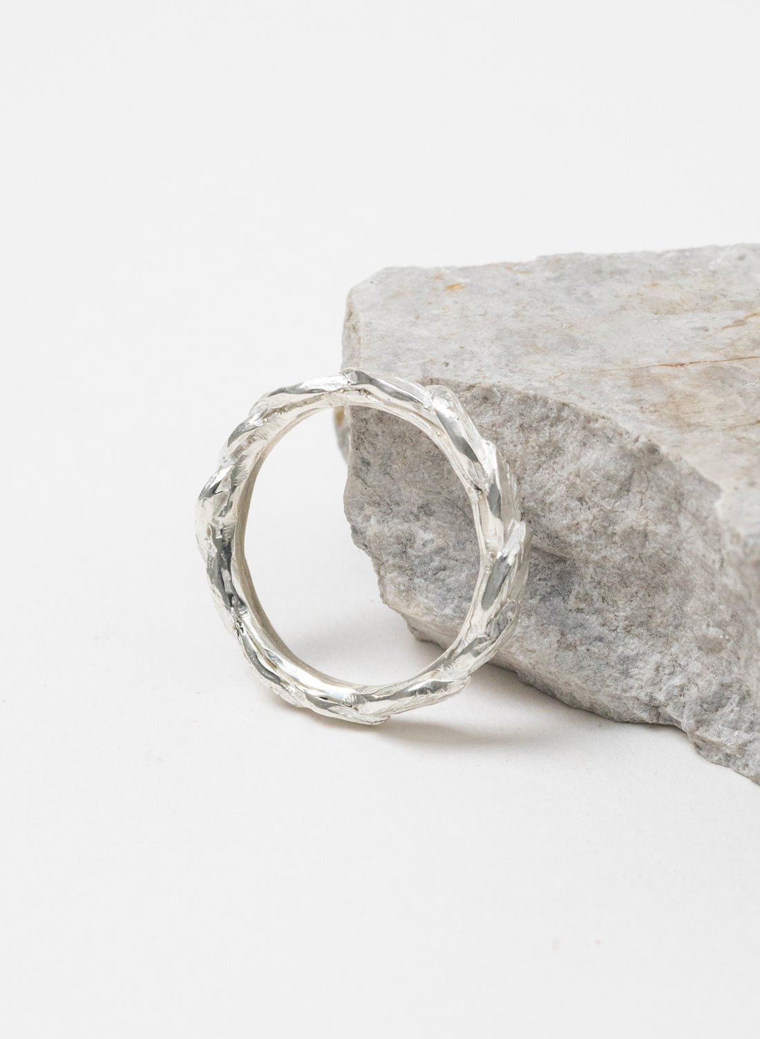 Organic Leaf Stacking Ring - Sterling Silver