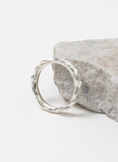 Organic Leaf Stacking Ring - Sterling Silver