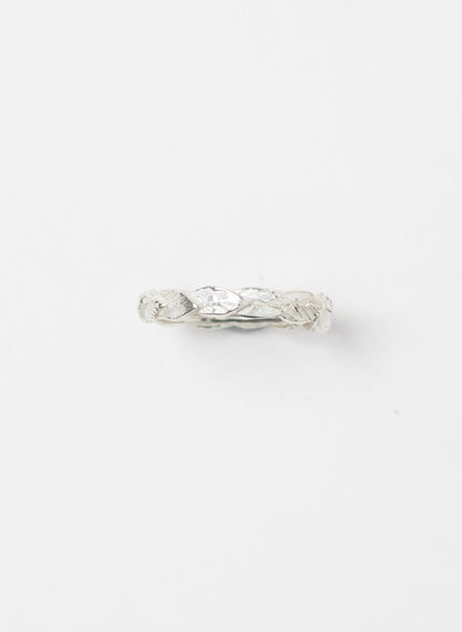 Organic Leaf Stacking Ring - Sterling Silver
