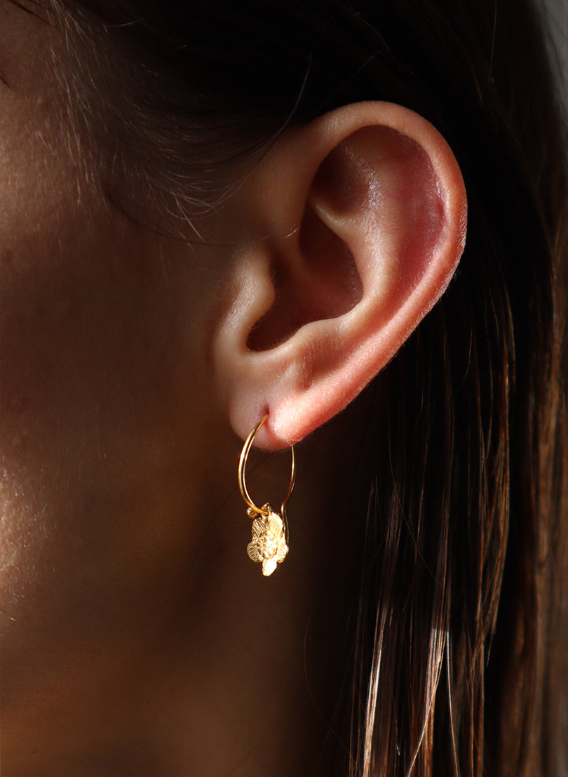 Hoop Earrings with Alpine Daisy Charm