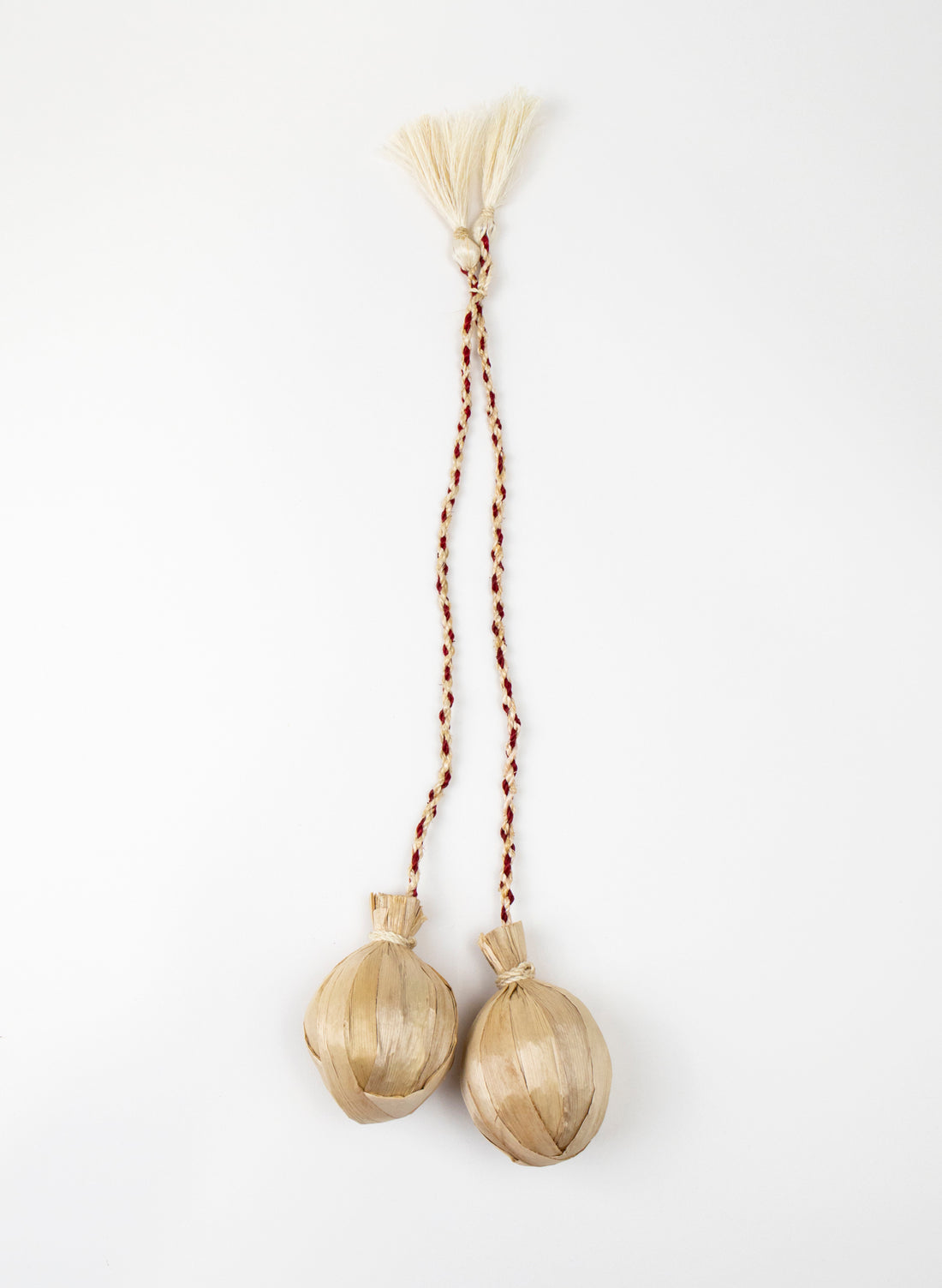 Long Handle Muka and Raupō Poi - Red