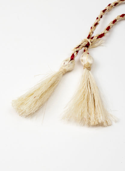 Long Handle Muka and Raupō Poi - Red