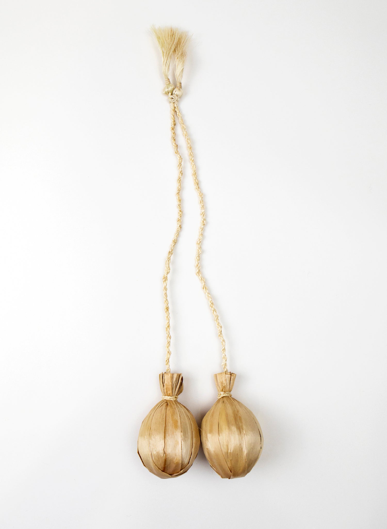 Long Handle Muka and Raupō Poi - Natural