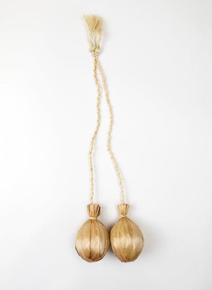 Long Handle Muka and Raupō Poi - Natural