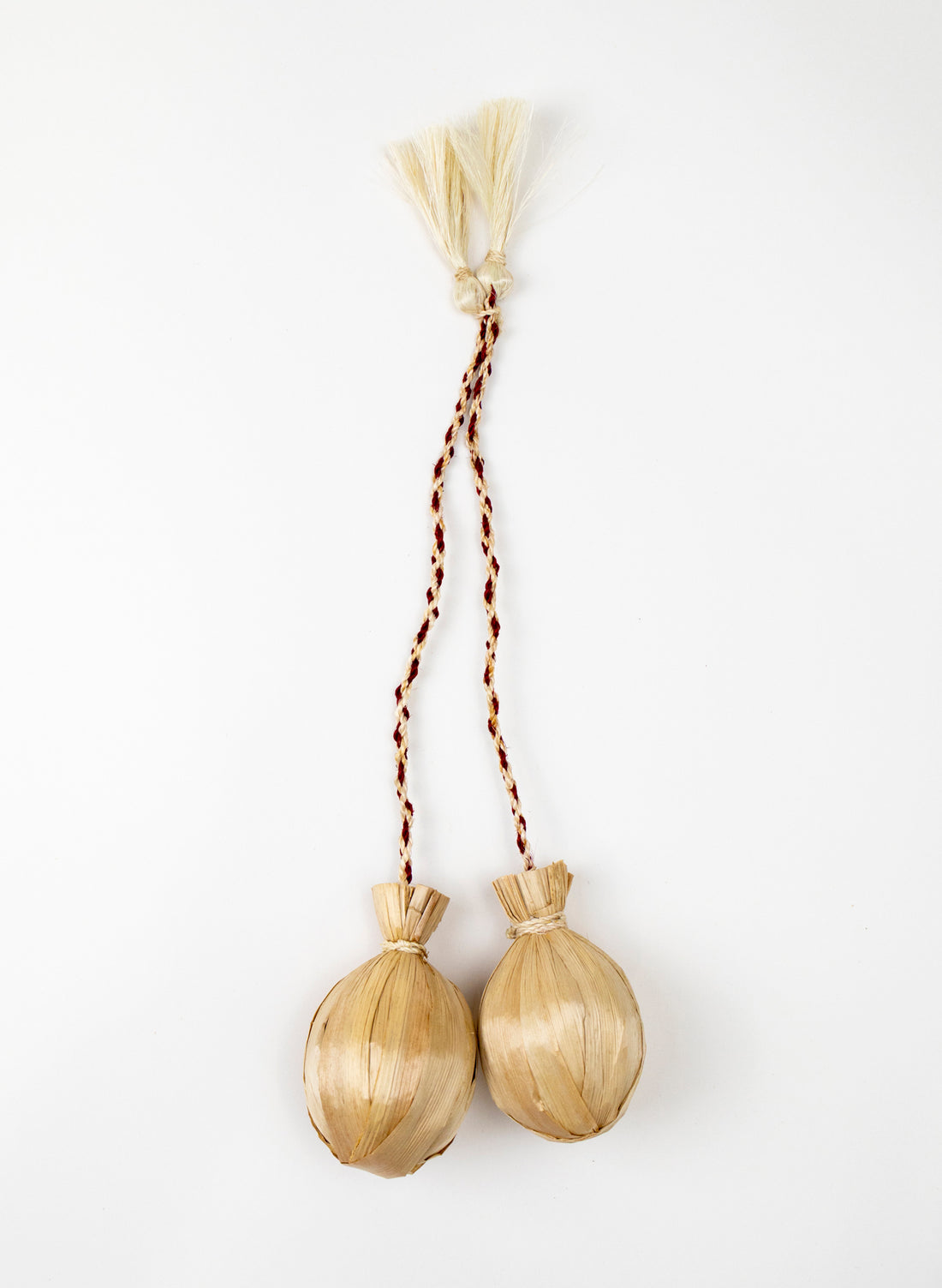Short Handle Muka and Raupō Poi - Red
