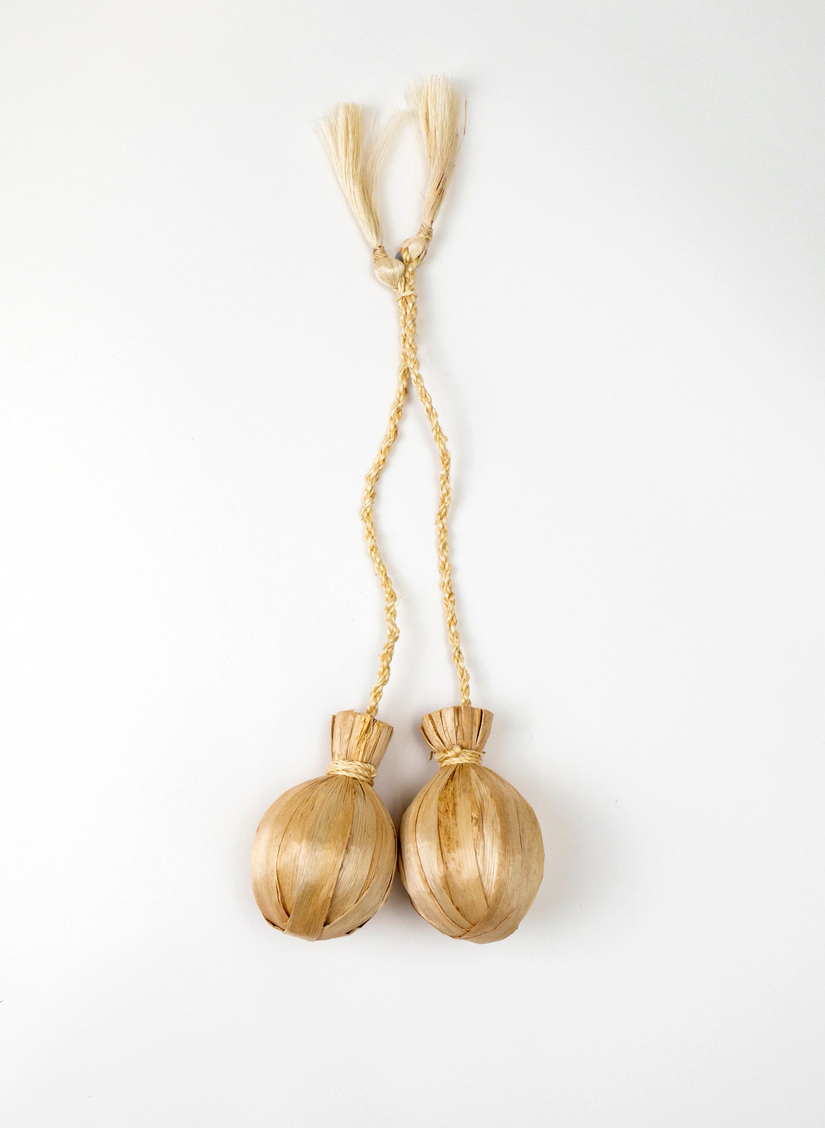 Short Handle Muka and Raupō Poi - Natural