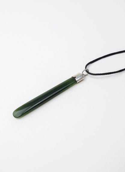 Silver Capped Pounamu Pendant