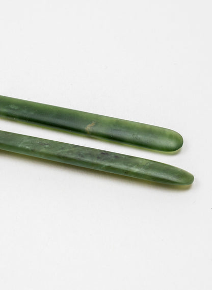 Silver Capped Pounamu Drop Earrings