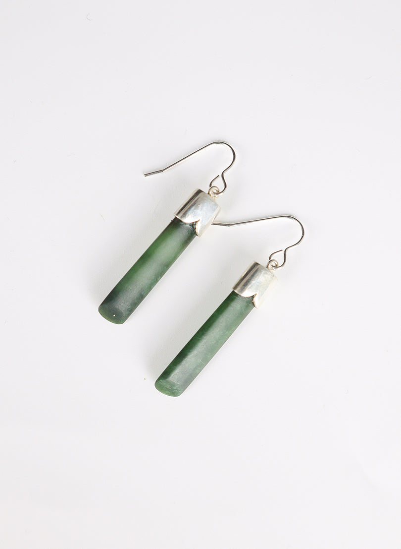 Capped Pounamu Drop Earrings