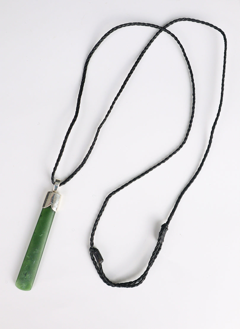 Capped Silver and Pounamu Pendant