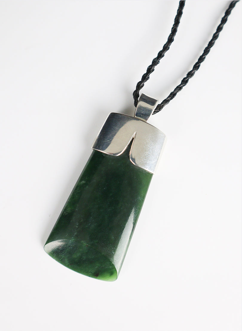 Capped Silver Pounamu Pendant