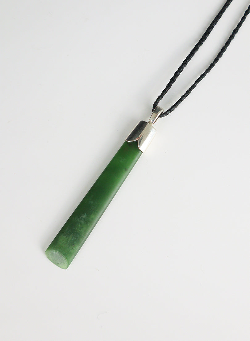 Capped Silver Pounamu Pendant