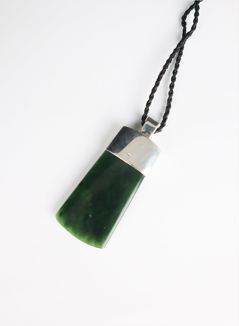 Capped Silver Pounamu Pendant