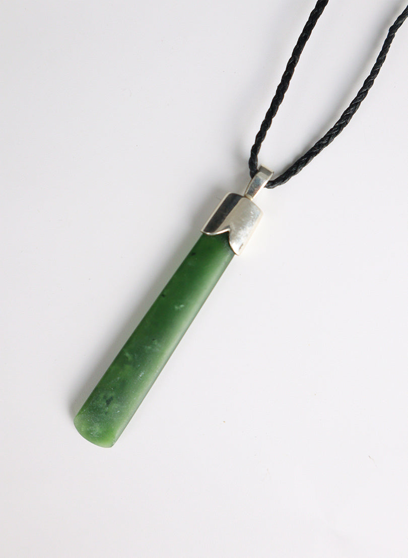 Capped Silver and Pounamu Pendant