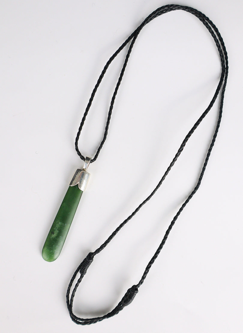 Capped Silver Pounamu Drop Pendant