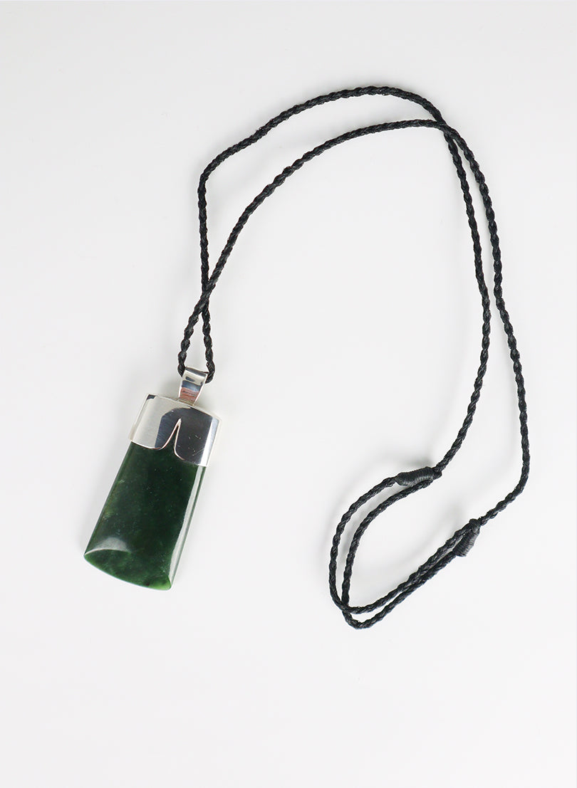 Capped Silver Pounamu Pendant