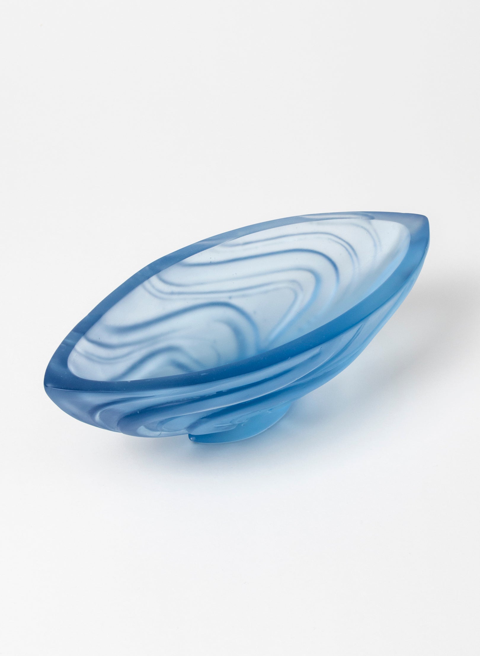 Lead Crystal Pale Blue - Wave Bowl