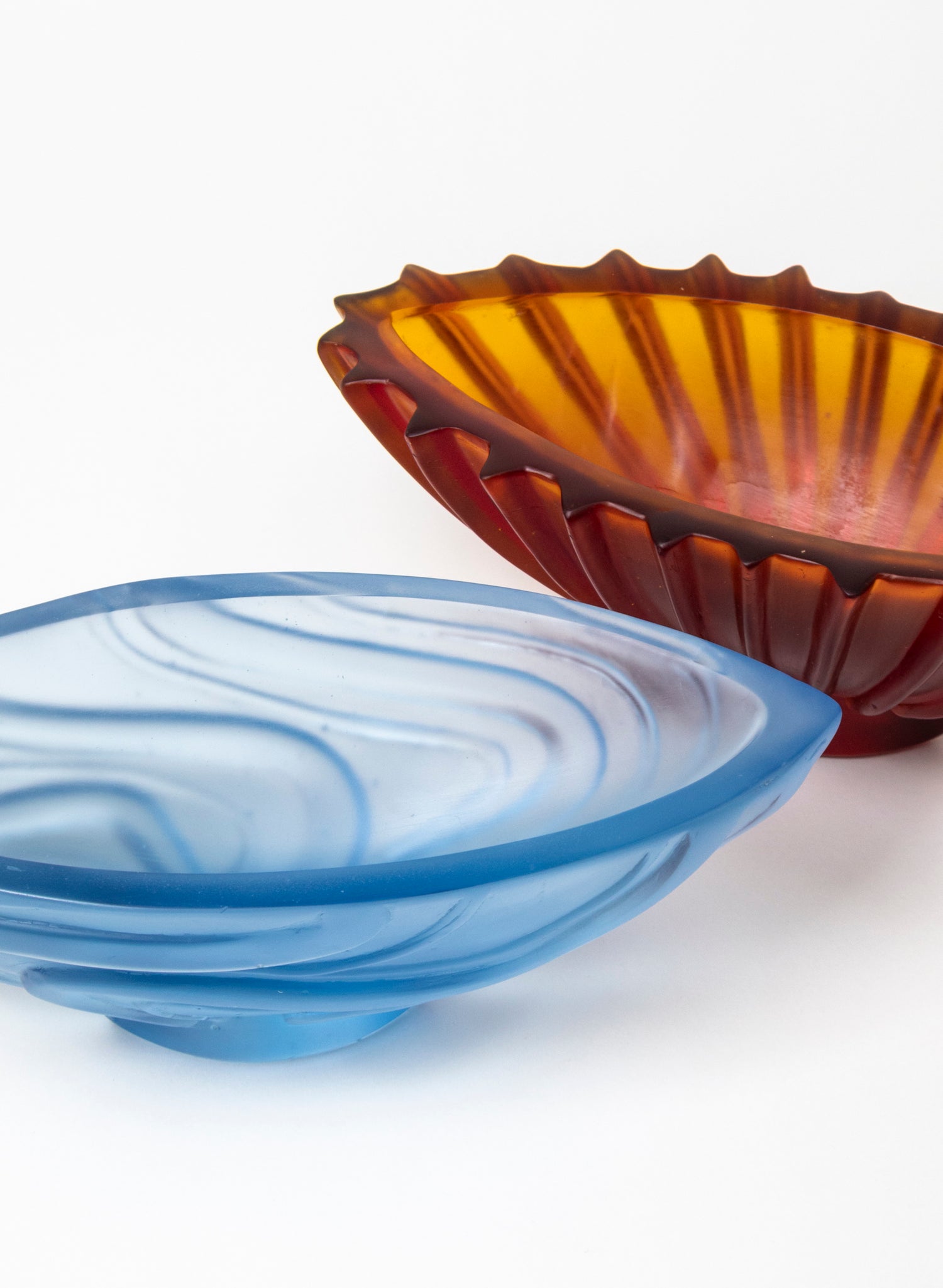 Lead Crystal Pale Blue - Wave Bowl