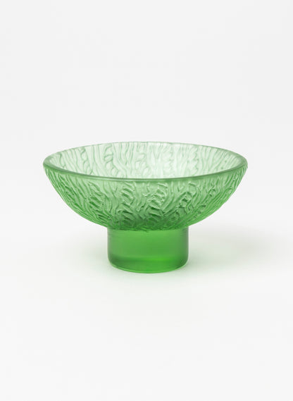 Lead Crystal Emerald - Oval Carved Bowl