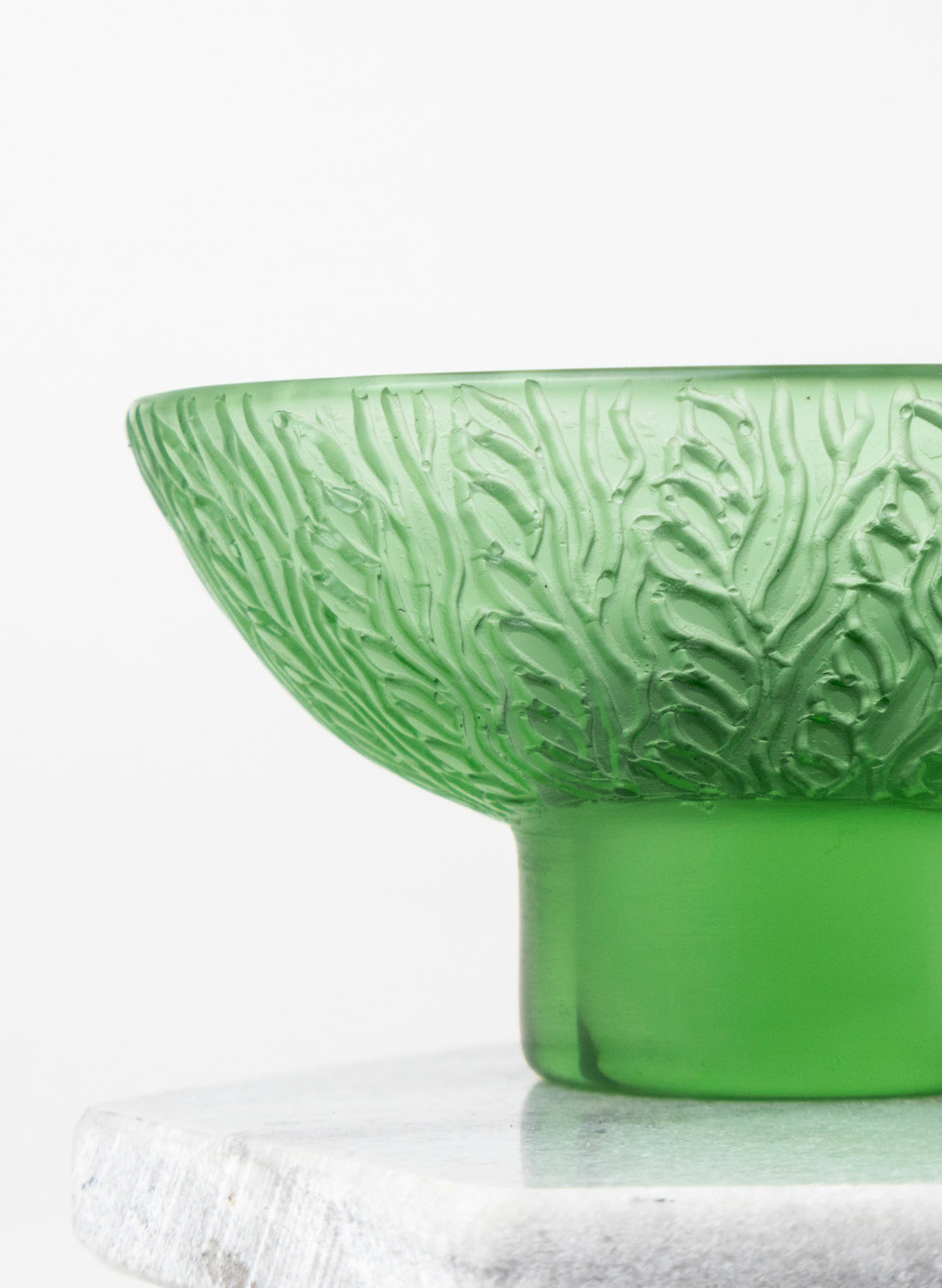 Lead Crystal Emerald - Oval Carved Bowl
