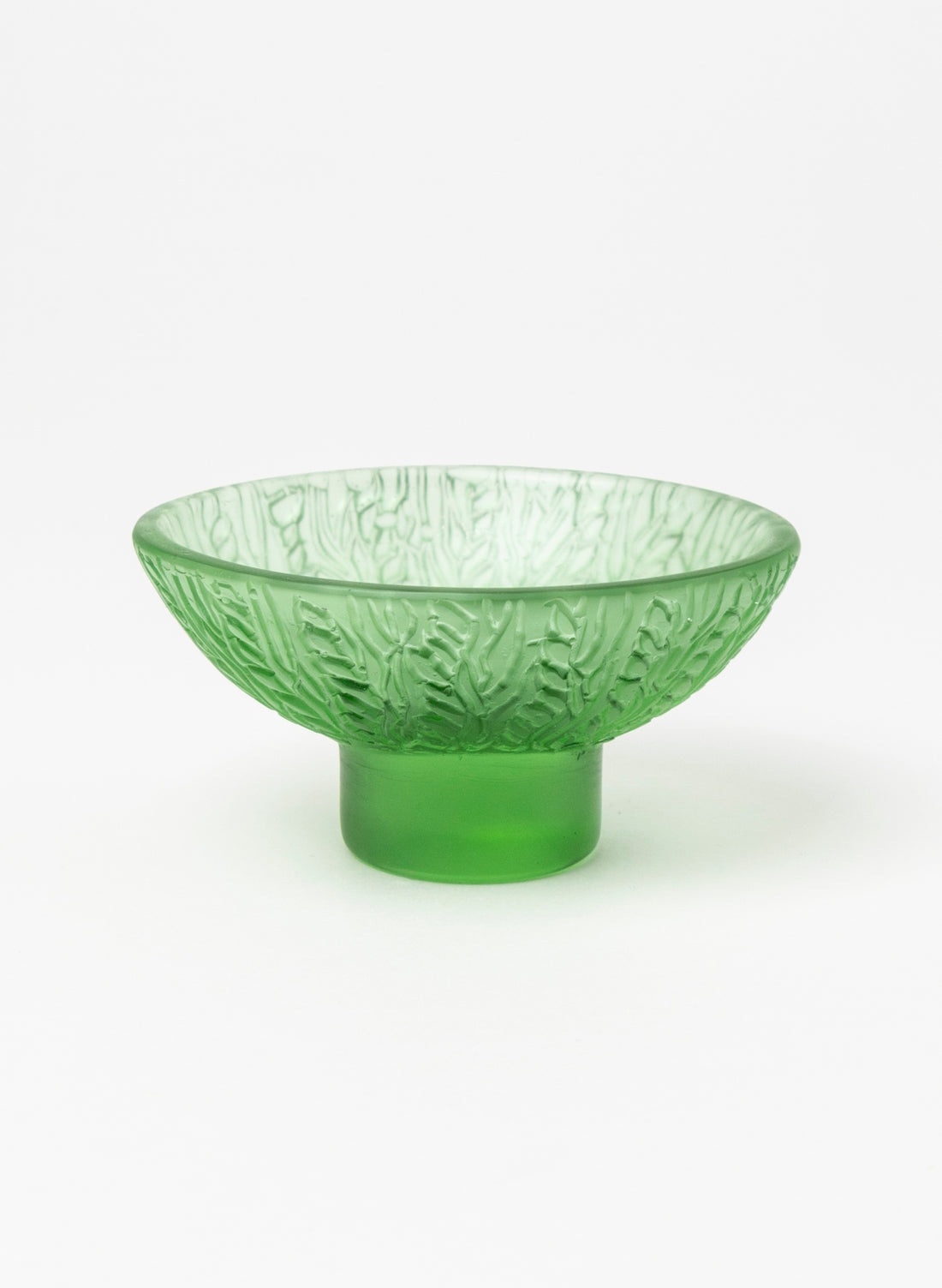 Lead Crystal Emerald - Oval Carved Bowl