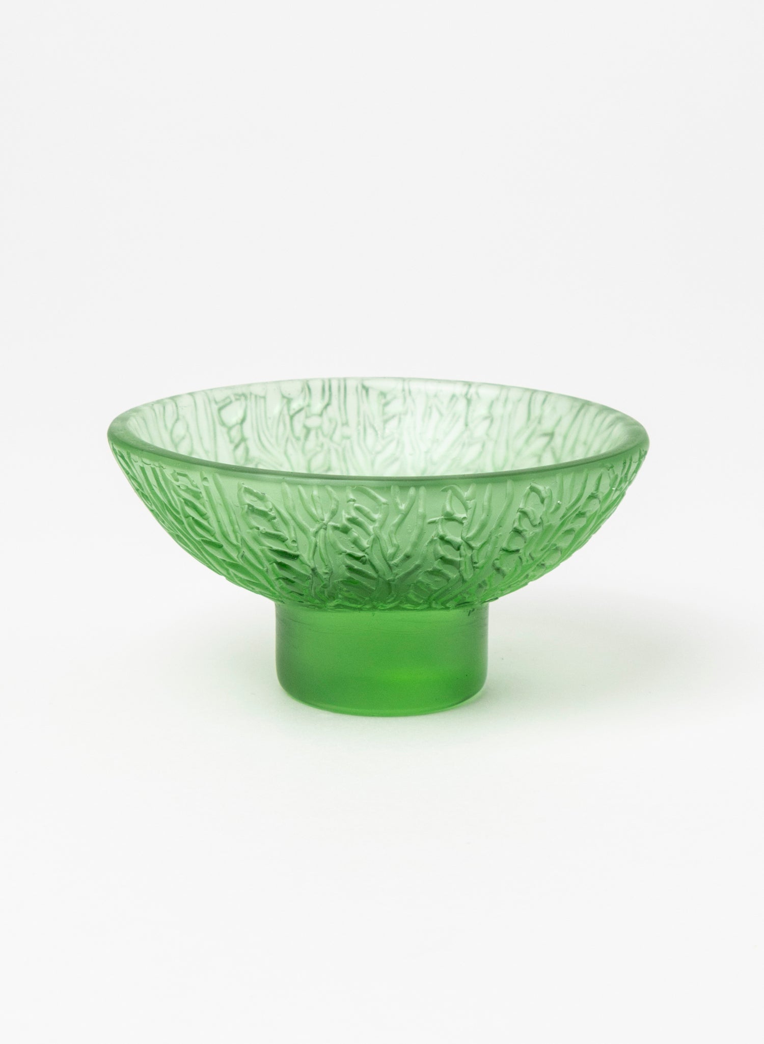 Lead Crystal Emerald - Oval Carved Bowl