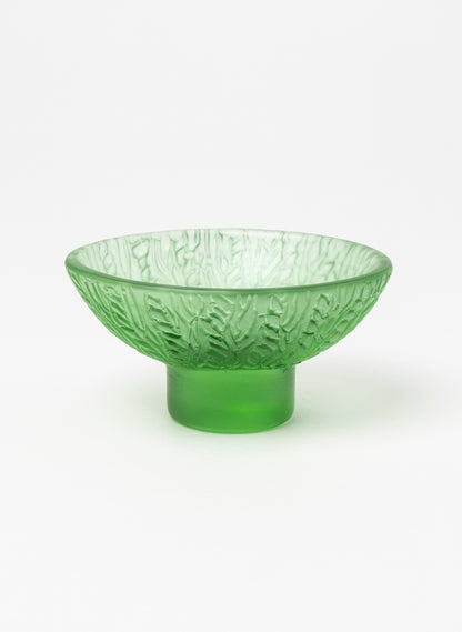 Lead Crystal Emerald - Oval Carved Bowl