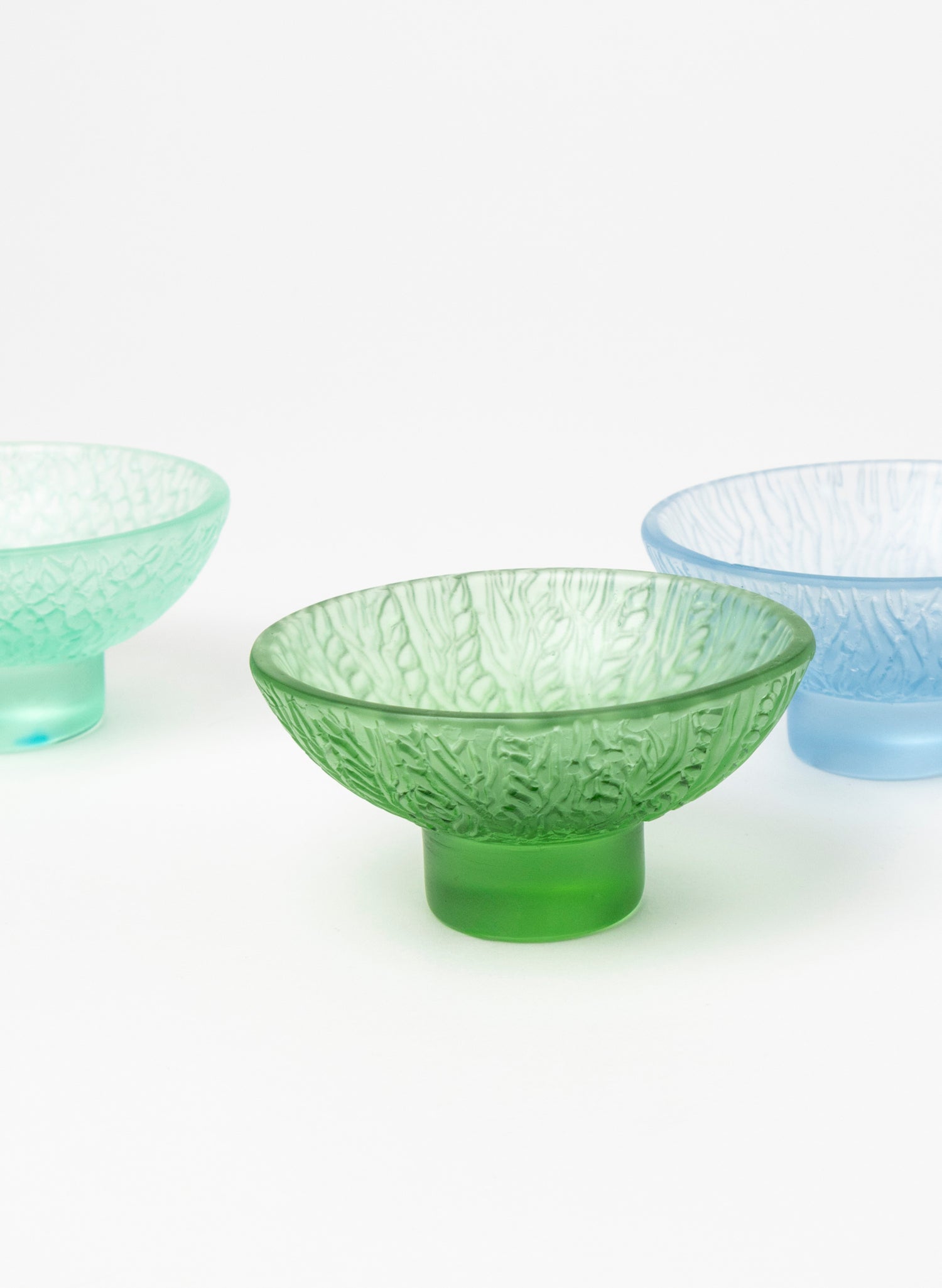 Lead Crystal Emerald - Oval Carved Bowl