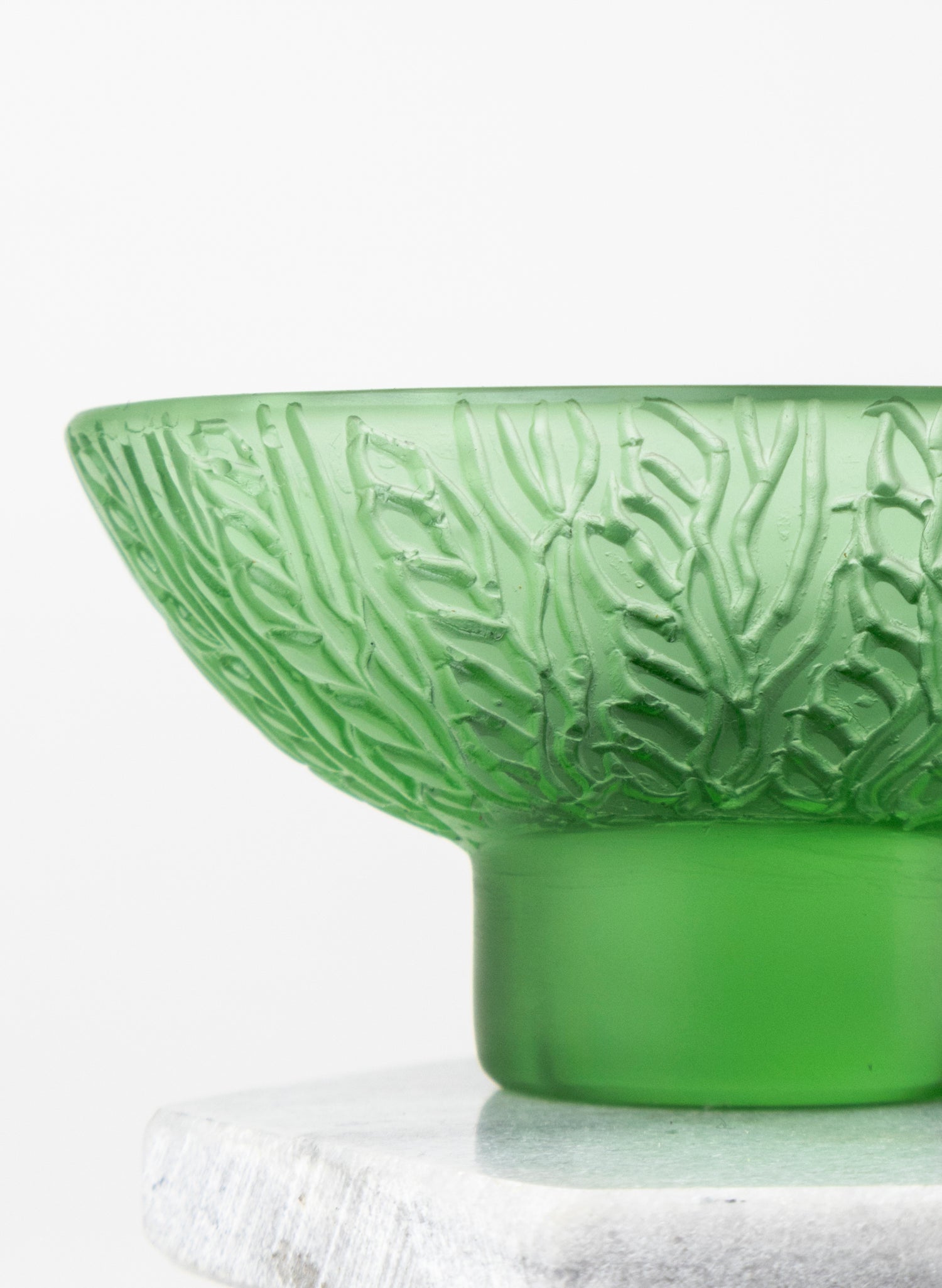 Lead Crystal Emerald - Oval Carved Bowl