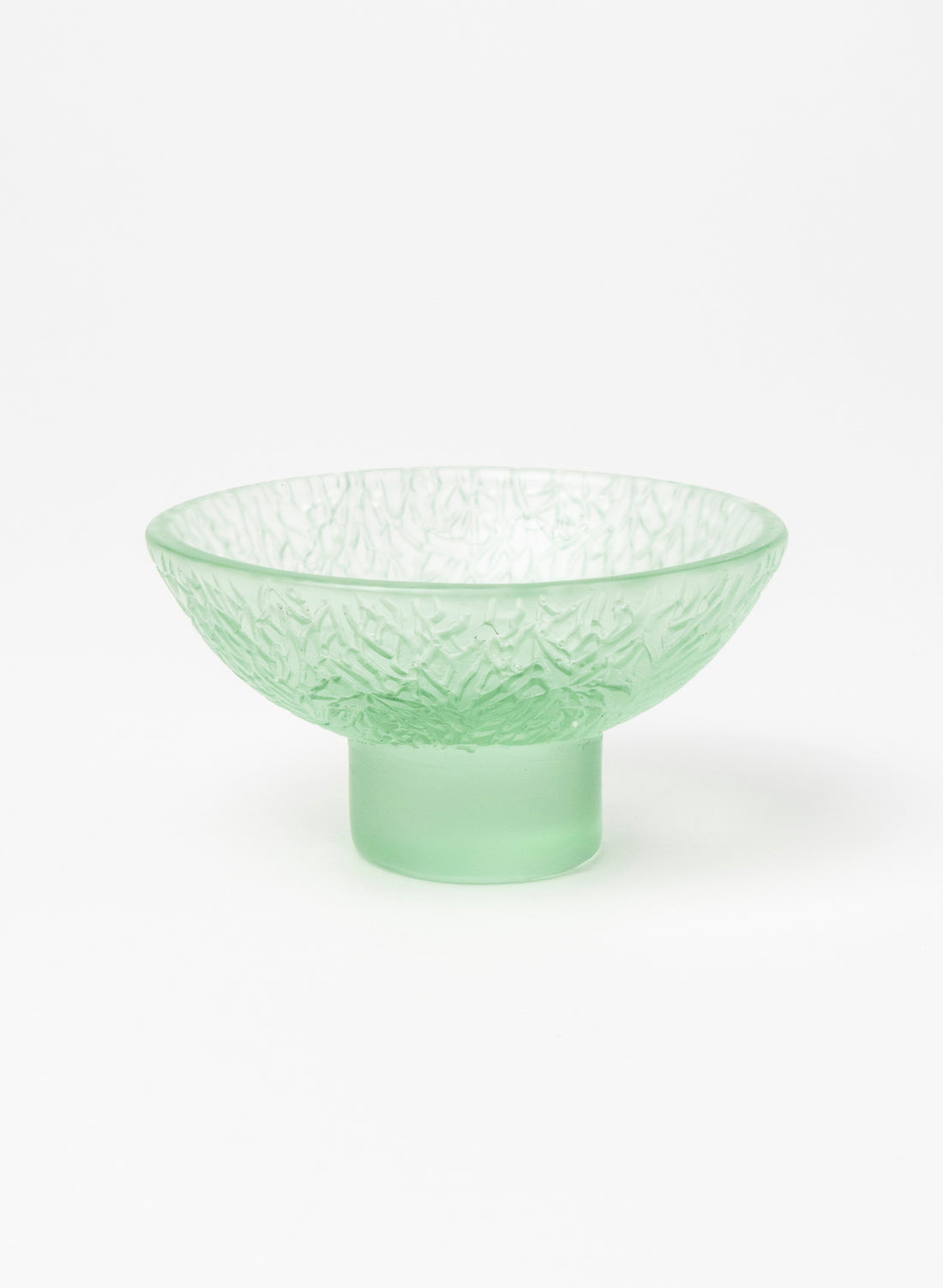 Lead Crystal Pale Jade - Oval Carved Bowl