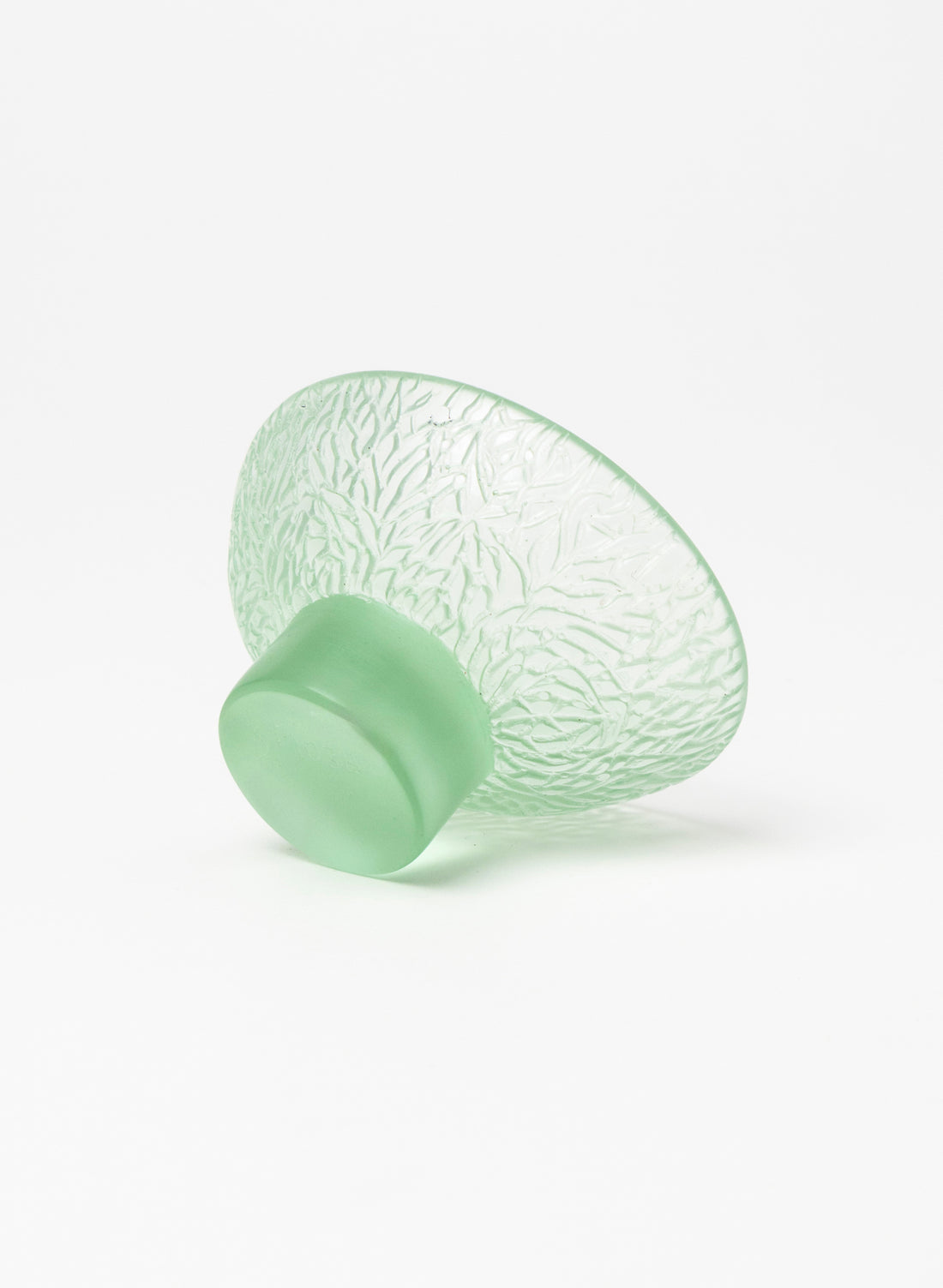 Lead Crystal Pale Jade - Oval Carved Bowl