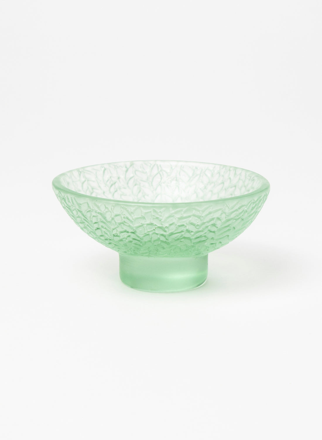 Lead Crystal Pale Jade - Oval Carved Bowl