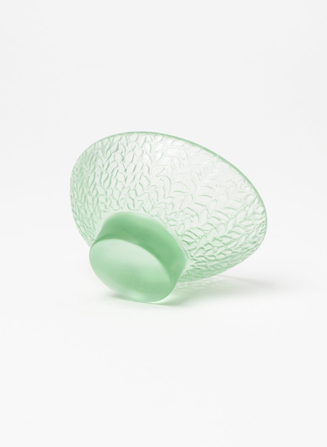 Lead Crystal Pale Jade - Oval Carved Bowl