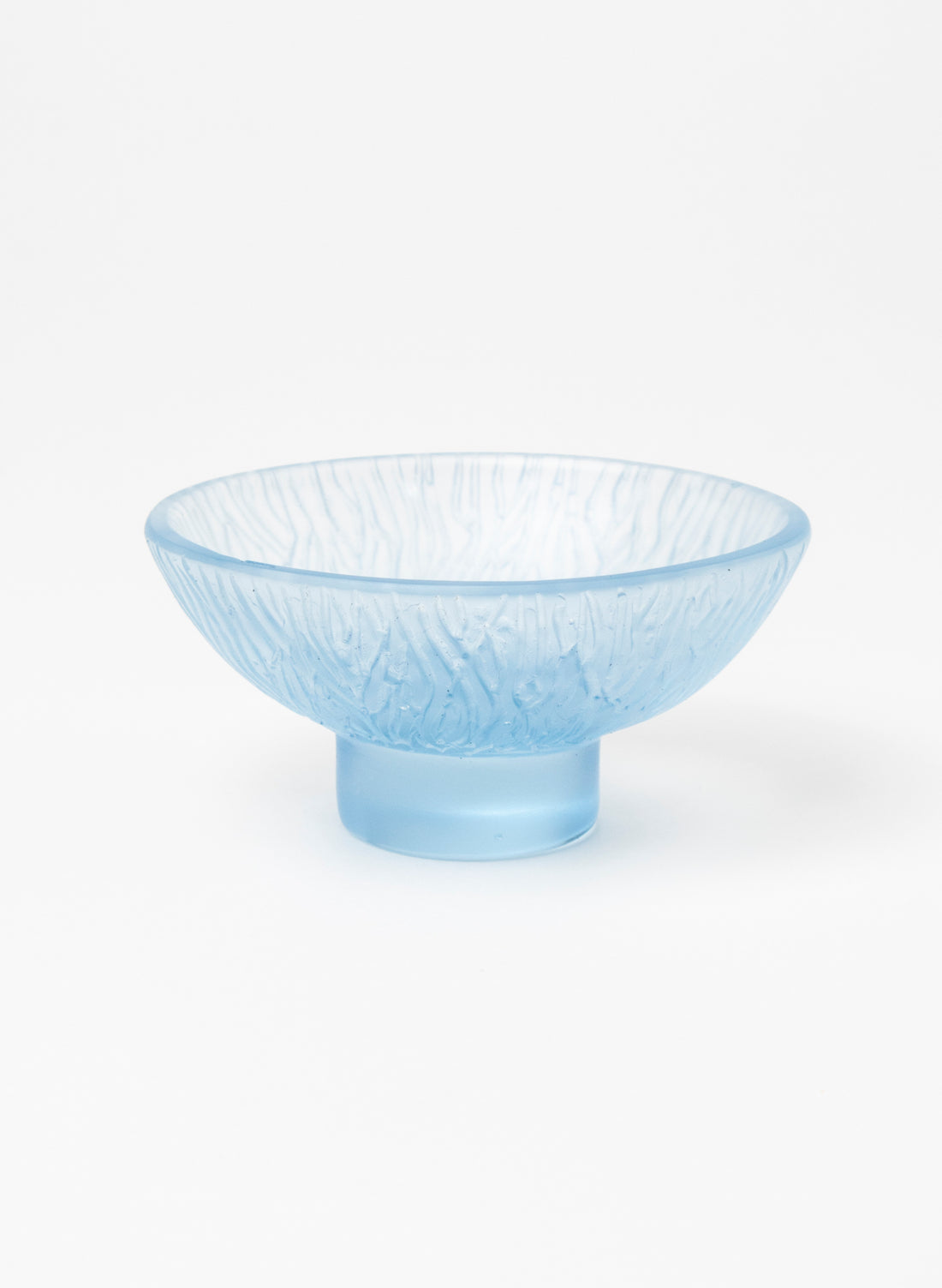 Lead Crystal Pale Aquamarine - Oval Carved Bowl