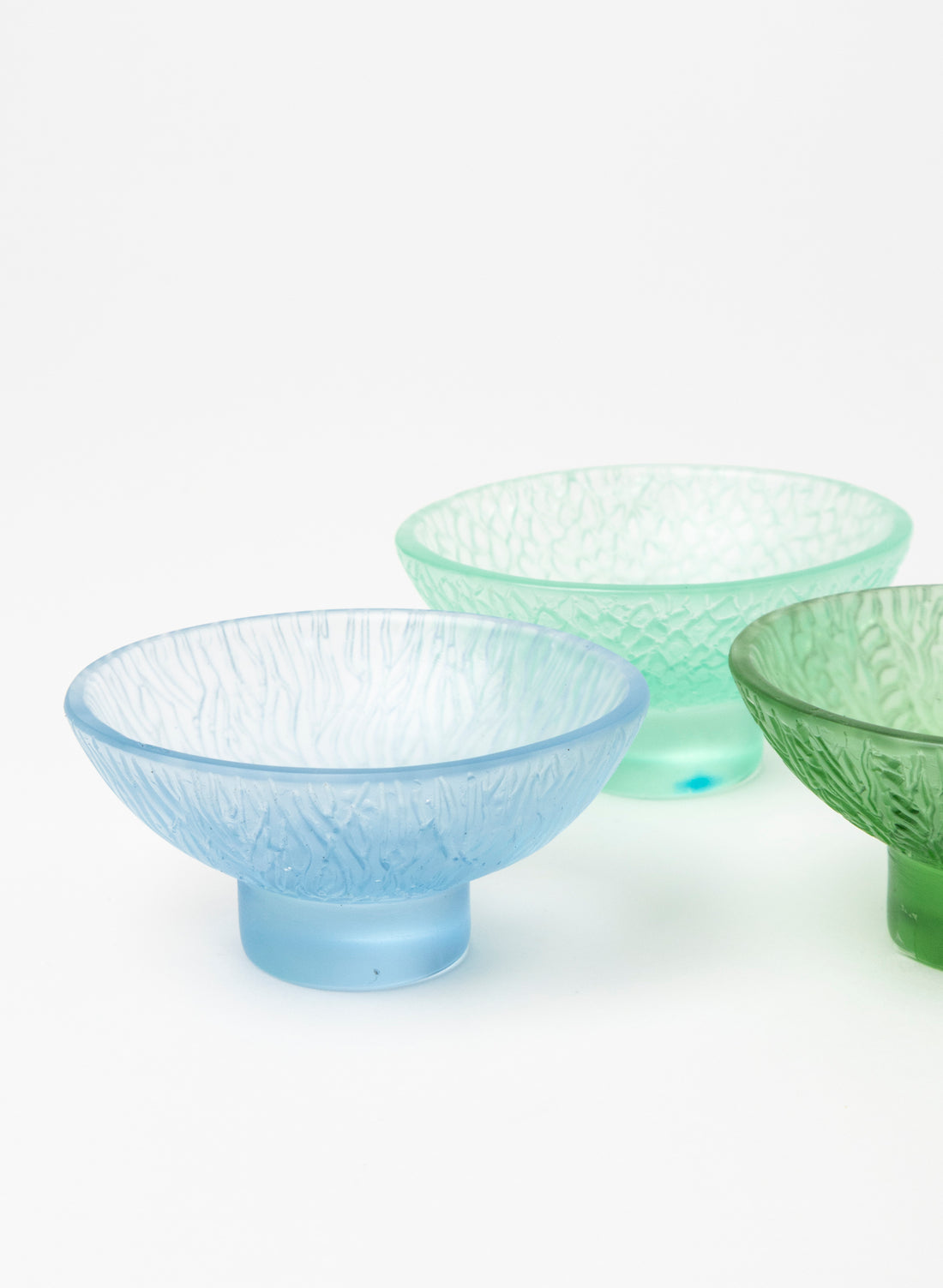 Lead Crystal Pale Aquamarine - Oval Carved Bowl