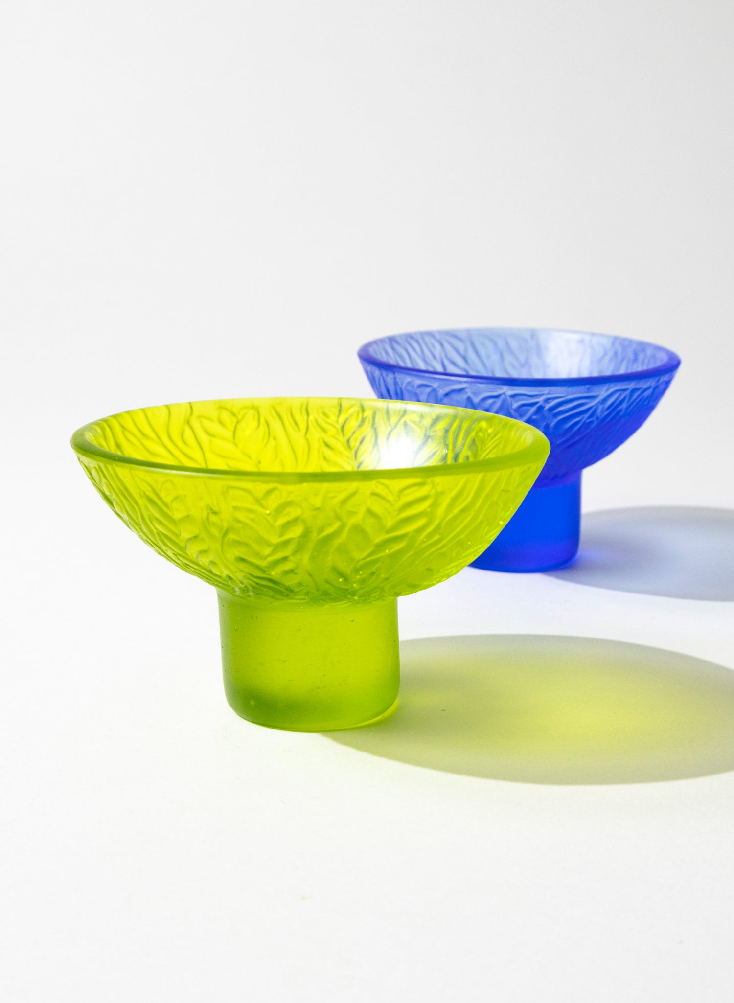 Lead Crystal Lime - Oval Carved Bowl